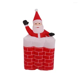 Party Decoration 1.6M Christmas Santa Claus Chimney Inflatable LED Glowing Holiday Props Xmas Year Lantern Yard Decor Supplies Mould