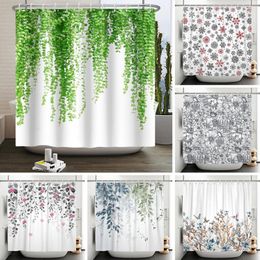 Shower Curtains Spring Vineman Leaf Curtain Bathroom Partition Stylish Aesthetic Waterproof With Hooks 120x180cm