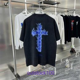 Top version summer casual short t shirt for women and men hearts vintage cross Sanskrit letters loose fitting sleeved couple T-shirt Have Real Logo