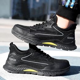 Boots Large Size Men's Casual Steel Toe Caps Work Safety Shoes Summer Breathable Security Worker Sneakers Protective Footwear