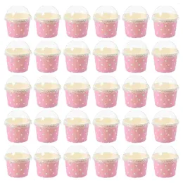 Disposable Cups Straws 50pcs Paper Dessert Organizer Ice Cream Storage Holders