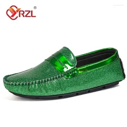 Casual Shoes YRZL Loafers Men Luxury Bright Leather Mens Dress Big Size Driving Slip On For