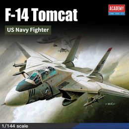 Aircraft Modle Academy 12608 Plastic Model Aeroplane 1/144 Scale F-14 Tomcat US Navy Fighter Model Kits for Military Model Building Hobby DIY YQ240401