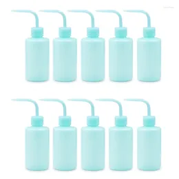 Storage Bottles 10 PCS 250Ml Wash Bottle Blue Narrow Mouth Squeeze Lab Plastic No Spill Bend Watering