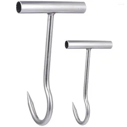 Kitchen Storage 2pcs Meat Hooks T Shaped Stainless Steel Processing For Butcher Shops