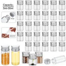 Storage Bottles 5pcs 5ml-30ml Transparent Glass Bottle With Silver Aluminium Cap Empty Gift Party Decoration Sealed Well