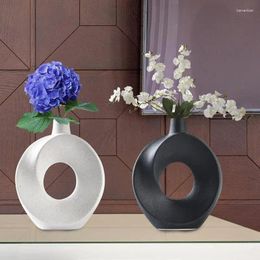 Vases Ceramic Donut Vase Modern Boho Minimalist Donuts Flower Pot For Centrepieces Dining Room Living Decoration Crafts