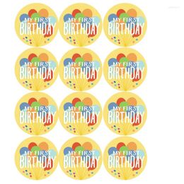 Party Decoration My First Birthday Gift Sticker Round Wrap