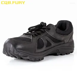 Boots CQB.FURY Summer Mens Black Military Tactical Ankle Strap Lace-up Breathable Super Light Mesh Combat Army BootsZDFAST