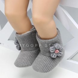 Boots Cute Flower Baby Warm Winter Infant Girl Shoes Soft Thick Cotton Toddler Snow Girls