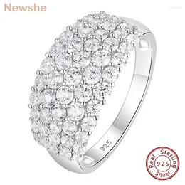 Cluster Rings She Solid 925 Sterling Silver Wide Wedding Band For Women Bridal Eternity Cubic Zirconia Engagement Fine Jewellery