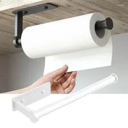 Kitchen Storage Under Cabinet Paper Towel Holder Aluminum Self Adhesive Wall Mount Punch-Free Dispensers
