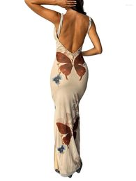 Casual Dresses Elegant Floral Print Sleeveless With Deep V-Neckline And High Slit For Women S Beach Vacation Summer Outfits