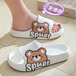 Eva Adorable Summer Cartoon Bear Sandals Childrens Slippers Home House Indoor Bathroom Beach Soft Slides Kid Shoes 240323