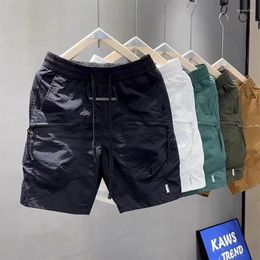 Men's Shorts Casual Quick Drying 2024 Japanese Fashion Solid Color Lightweight Workwear Trendy Commuting Cargo Pants