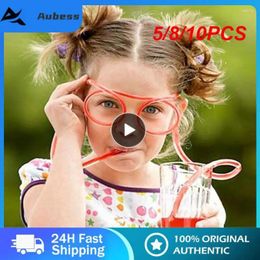 Drinking Straws 5/8/10PCS Creative Tube Kids Gift Glasses Straw Flexible Diy Cocktail Accessories