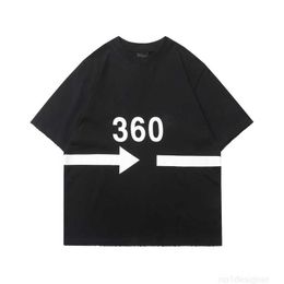 Designer B Family 23SS Picking and Breaking Craft 360 Gel Matching Environmental Protection Printing Pure Cotton Casual Loose Men's and Women's Same T-shirt 5660