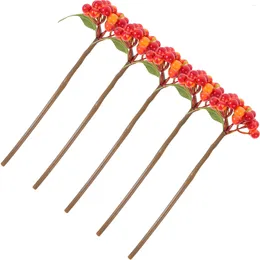 Decorative Flowers Artificial Berry Branches Christmas Decorations Stem Fake Picks For Xmas