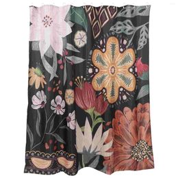 Shower Curtains Waterproof Printed Curtain Bathroom Accessory Cloth With Hook Retro Polyester