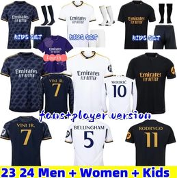 Mbappe Soccer Jerseys 23 24 Football Shirt VINI JR BELLINGHAM 2024 RODRGO long sleeve Fourth Purple men kids women kit uniform rEaL maDriDs HOME camiseta de futbol