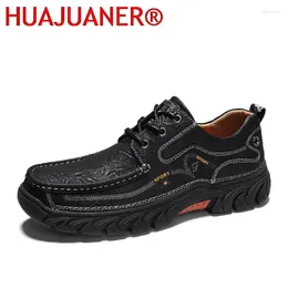 Casual Shoes Brand Men's Retro Matte Genuine Leather Dad Sheos Men Sneakers England Business Luxury Oxfords Big Size 38-48