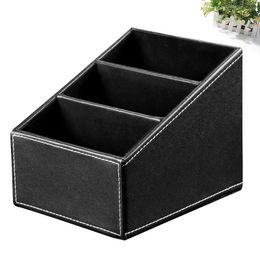 2024 2023 1pcs Leather Remote Control Organiser Phone Desktop Storage Box Organiser Box Closet Organiser Storage Box Wooden Box Leather