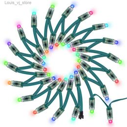 LED Strings 50pcs WS2811 DC 5V 12V 12mm Module Black Green RWB Wire String Christmas Light Addressable IP68 Waterproof YQ240401