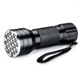 Flashlights Torches 21 Led With Rope Mini Torch Detection Night Fishing Click Switch Aluminium Alloy Jewellery Battery Powered Uv Drop De Ot3D6
