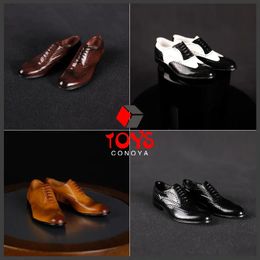 PTMODEL PTA-1004 1/6 Brogue Carved Leather Shoes Magnetic Retro Shoes Model Fit 12-inch Male Soldier Action Figure Body 240328