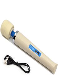 Cordless 30 Speeds Massager Magic Wand USB Rechargeable Head Neck Relax Body New2001236