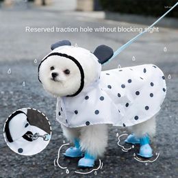 Dog Apparel Raincoats Waterproof Clothing Pet Printed Polka Dots Bear Rain Towable 2-Legged Raincoat Summer Small Poncho Dogs Clothes