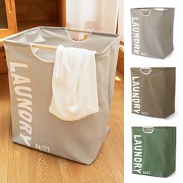 Foldable Dirty Clothes Laundry Basket Cotton Linen Dorm Bathroom Organise Cases Home Sundries Accessories 240401