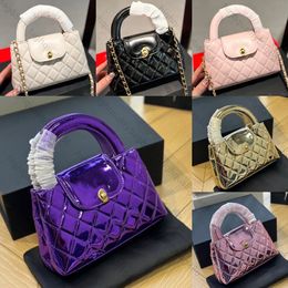 High qualityDesigner bag Woman handbag luxury Crossbody bag Gold label Chaintiao withhandhandle Bright surface calfskin Clutch bag Shoulder bag Chain bag