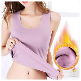 Camisoles & Tanks Fleece Lined Camisole Tank Top Warm Base Layer Sleeveless Undershirt For Autumn Winter Cold Weather