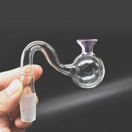 New Arrival Thick Pyrex Glass Oil Burner Pipe Prevent Spillage and Leakage Desgin 14mm Male Female Tobacco Bent Oil Bowl Hookahs Adapter Bong Oil Nail Pipes