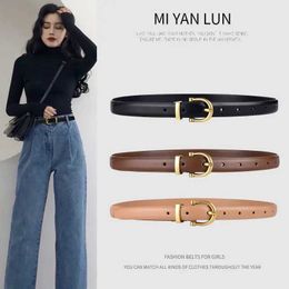 Belts Luxury Designer Womens Belt Authentic Leather Womens Fashion Metal Belt Buckle Belt 3 Color High Quality Trend Belt Womens New Q240401