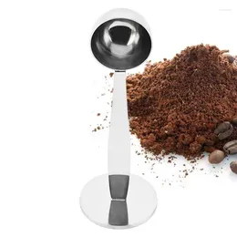 Coffee Scoops 2 In 1 Spoon Tamping Scoop For Powder Stainless Steel Measuring Bean Maker Grinder Accessory