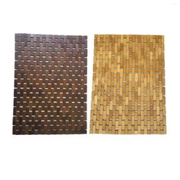 Bath Mats Mat Anti Slip Bathmat Floor Bamboo Wood Shower SPA Home Rug