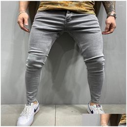 Mens Jeans High Quality Stretch Skinny Classic Four-Color Explosive Sports Casual Pants S-Xxxl Drop Delivery Apparel Clothing Dh7Kh