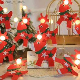 LED Strings Christmas Lights Dear Elk Old Man String Fairy Curtains Garland Tree Holiday Party New Year Decoration YQ240401