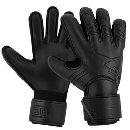 1 Pair Black Size 710 Goalkeeper Gloves WIth Finger Protector Air Vent Soccer Goalie Football Latex 240318