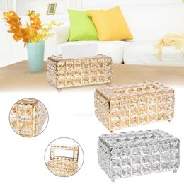 Square European-style Bedroom Office el Cafe Coffee Bar Napkin Box Napkin Dispenser Tissue Box Crystal Cube 240327