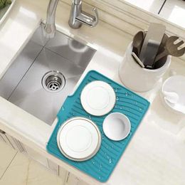 Table Mats Big Silicone Dish Drying Mat 40x33cm Size Drainer Protection Heat Resistant Counter Top Sink Non Slip Draining