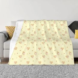 Blankets Funny Squirrel Blanket Flannel All Season Cute Animal Portable Super Warm Throw For Bed Outdoor Bedspread