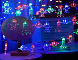 Strings LED String Lights Astronaut Spaceship Rocket Outer Space Room Decor Holiday Party Kids Bedroom Wall BirthdayLED4517289