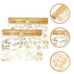 Table Cloth 2 Pcs Tablecloth Golden Runner Dinner Party Wedding Decoration Polyester Birthday