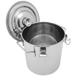 Storage Bottles Stainless Steel Sealed Bucket Plant Food Kitchen Camping Supplies Milk Container 304 Grease Jar Dried Fruit