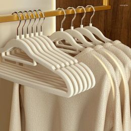 Hangers 10Pcs Flocking Hanger Non-Slip Windproof Drying Clothes For Suit Shirt Camisole Clothing Store Closet Organiser Save Space