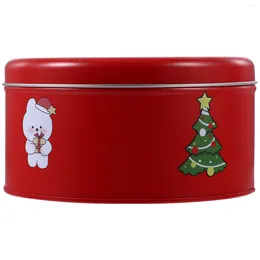 Storage Bottles Christmas Tin Box Xmas Boxes For Presents Cookie Containers Tinplate Sweet With Lid