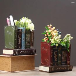 Party Decoration Desk Ornaments Pen Holder With Hollow Interior Old Collection Retro Sculpture For Bookshelf Wall Shelves TV Cabinet